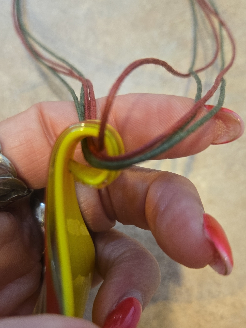 Multi-Color Glass Pendant Necklace - Picture 5 of 7